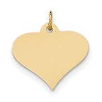 Heart Disc Charm in 14K Yellow Gold, 19x21mm Engravable, .027 Gauge - Sophia Jewelers