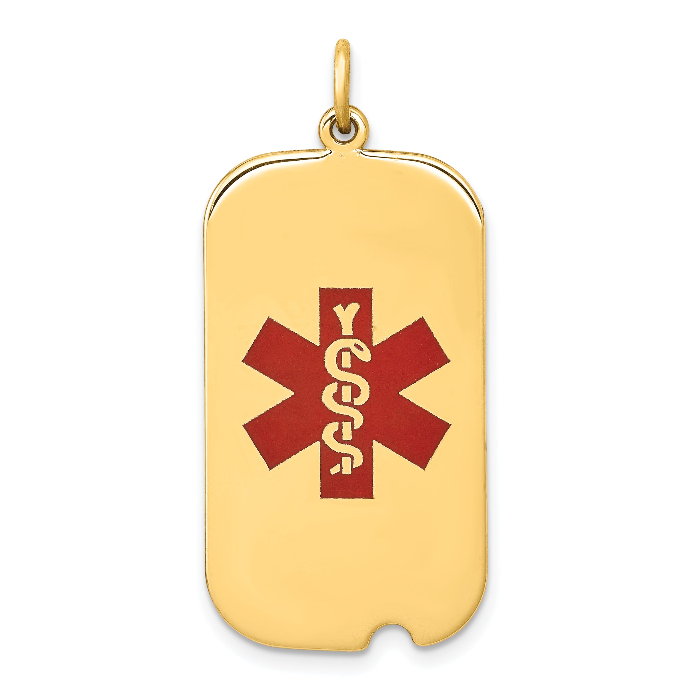 14k Red Enamel Medical Jewelry Pendant