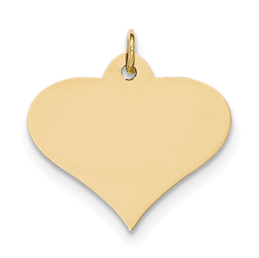 14K Plain .013 Gauge Engraveable Heart Disc Charm Main image