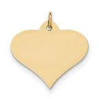 Heart Disc Charm in 14K Yellow Gold, 25mm Engravable, .018 Gauge - Sophia Jewelers