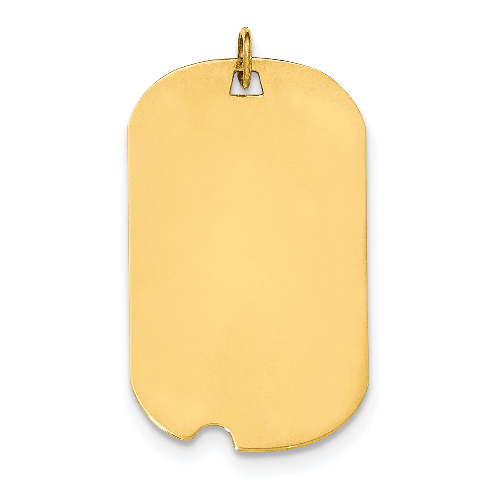 14K Plain .011 Gauge Engravable Dog Tag w/Notch Disc Charm Main image