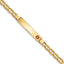 14K Medical Red Enamel Anchor Link ID Bracelet