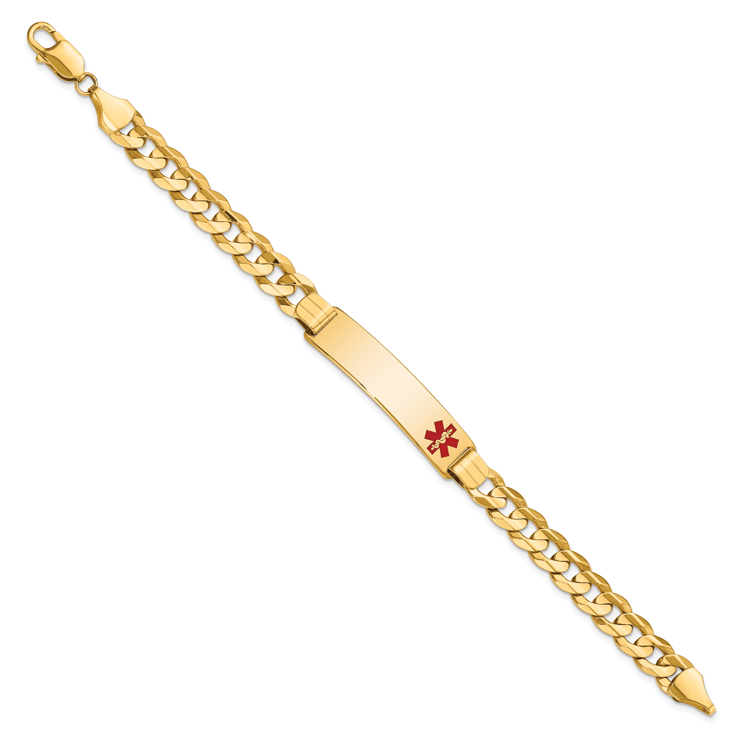 14K Medical Red Enamel Curb ID Bracelet Secondary image
