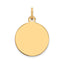 14K Plain .009 Gauge Circular Engravable Disc Charm