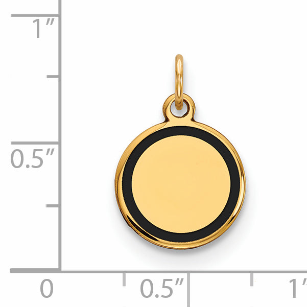 14k w/Enamel .027 Gauge Circular Engravable Disc Charm