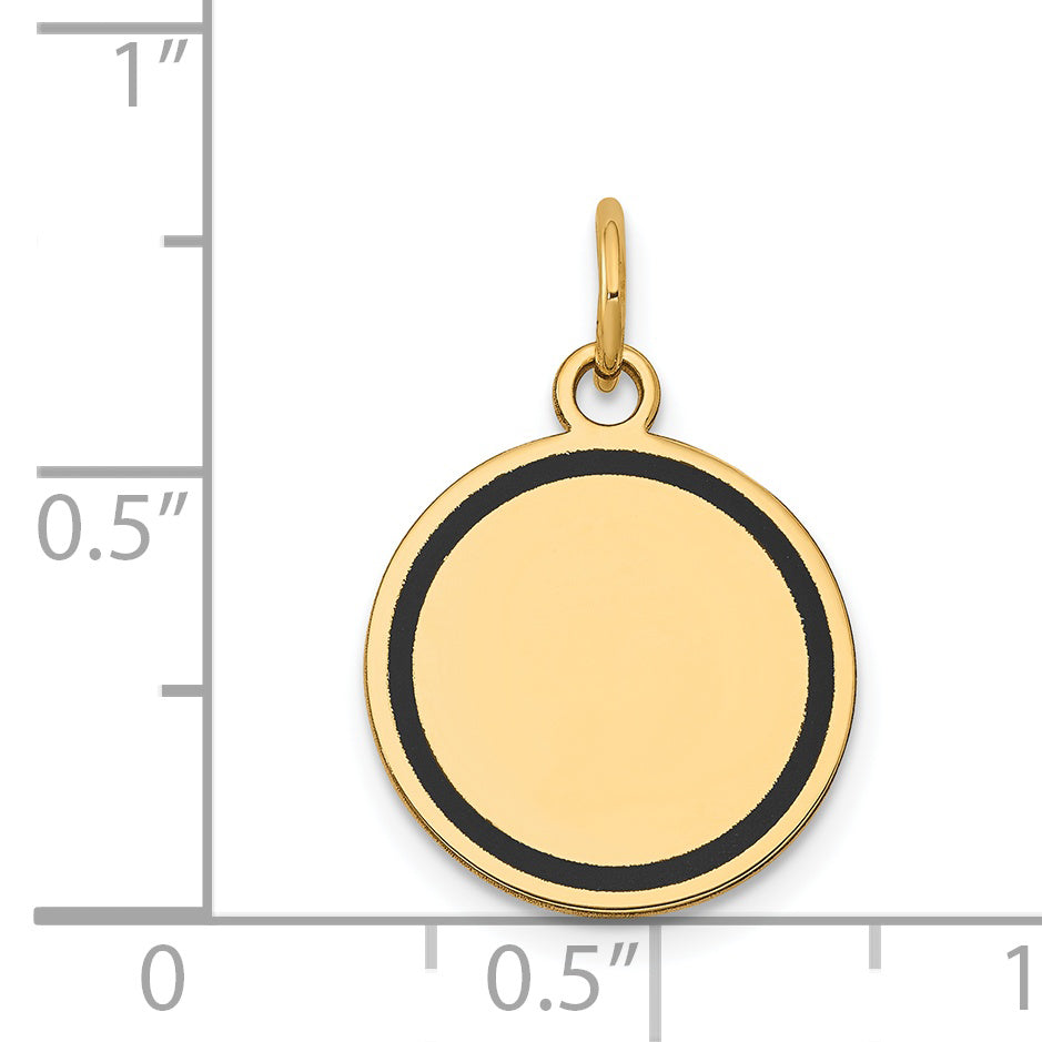 14k w/Enamel .027 Gauge Circular Engravable Disc Charm