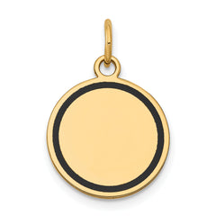 14K w/Enamel .027 Gauge Circular Engravable Disc Charm