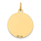14k w/Enamel .027 Gauge Circular Engravable Disc Charm