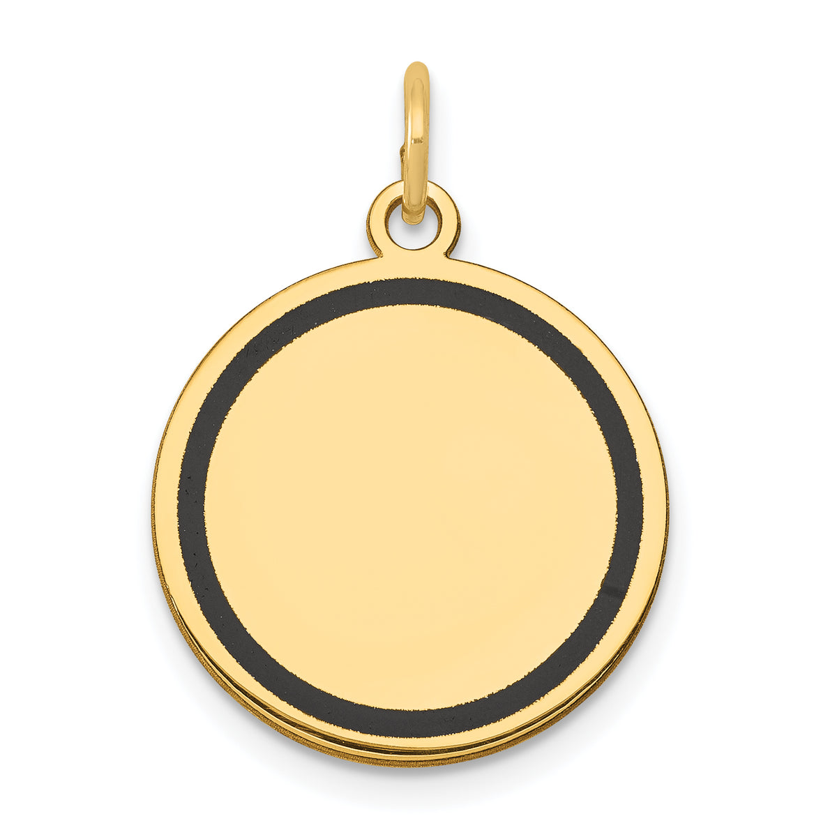 14K w/Enamel .027 Gauge Circular Engravable Disc Charm