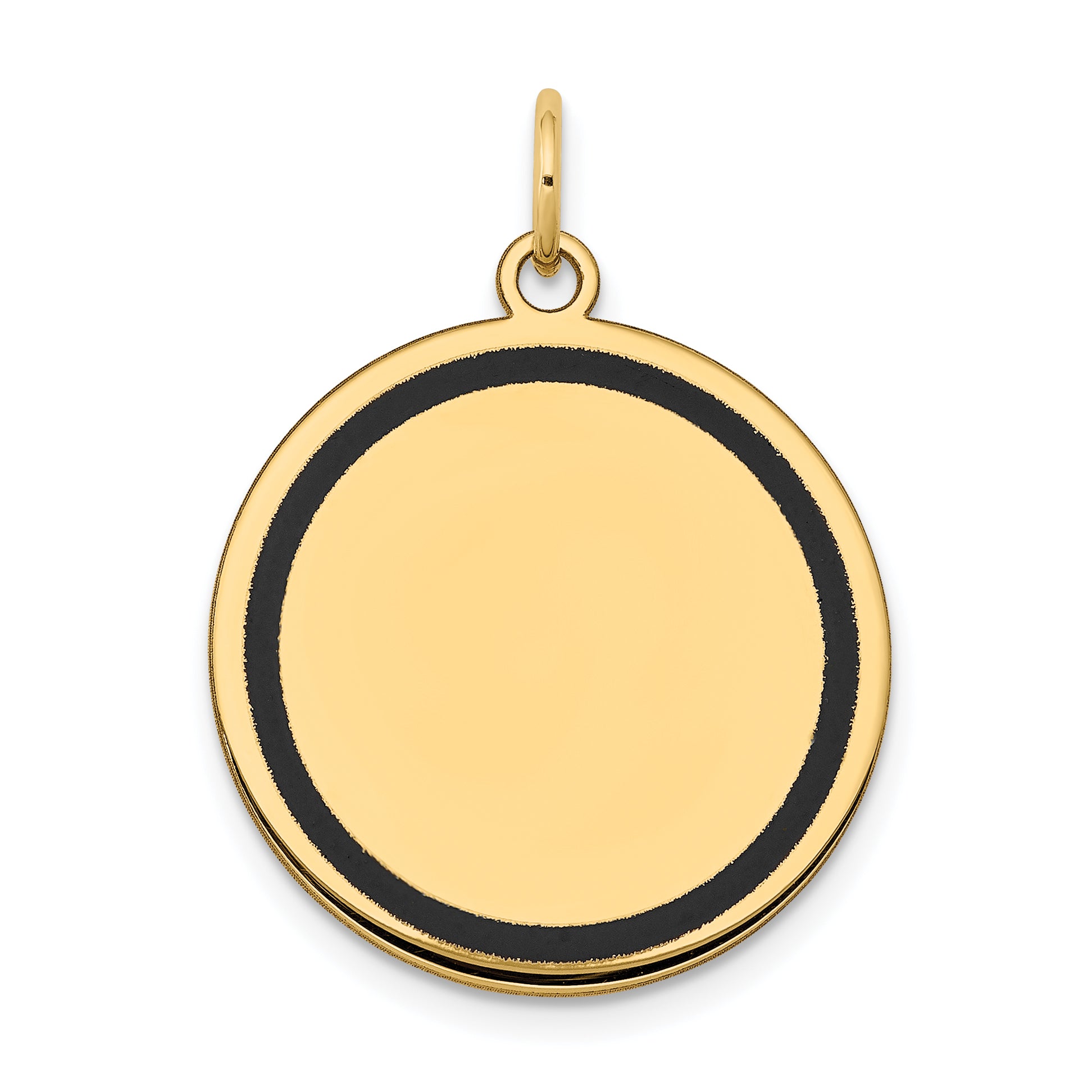 14K w/Enamel .027 Gauge Circular Engravable Disc Charm Main image