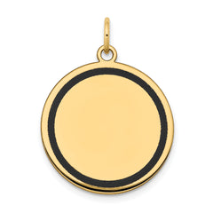14K w/Enamel .027 Gauge Circular Engravable Disc Charm