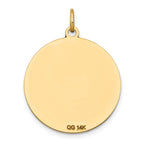 14k w/Enamel .027 Gauge Circular Engravable Disc Charm