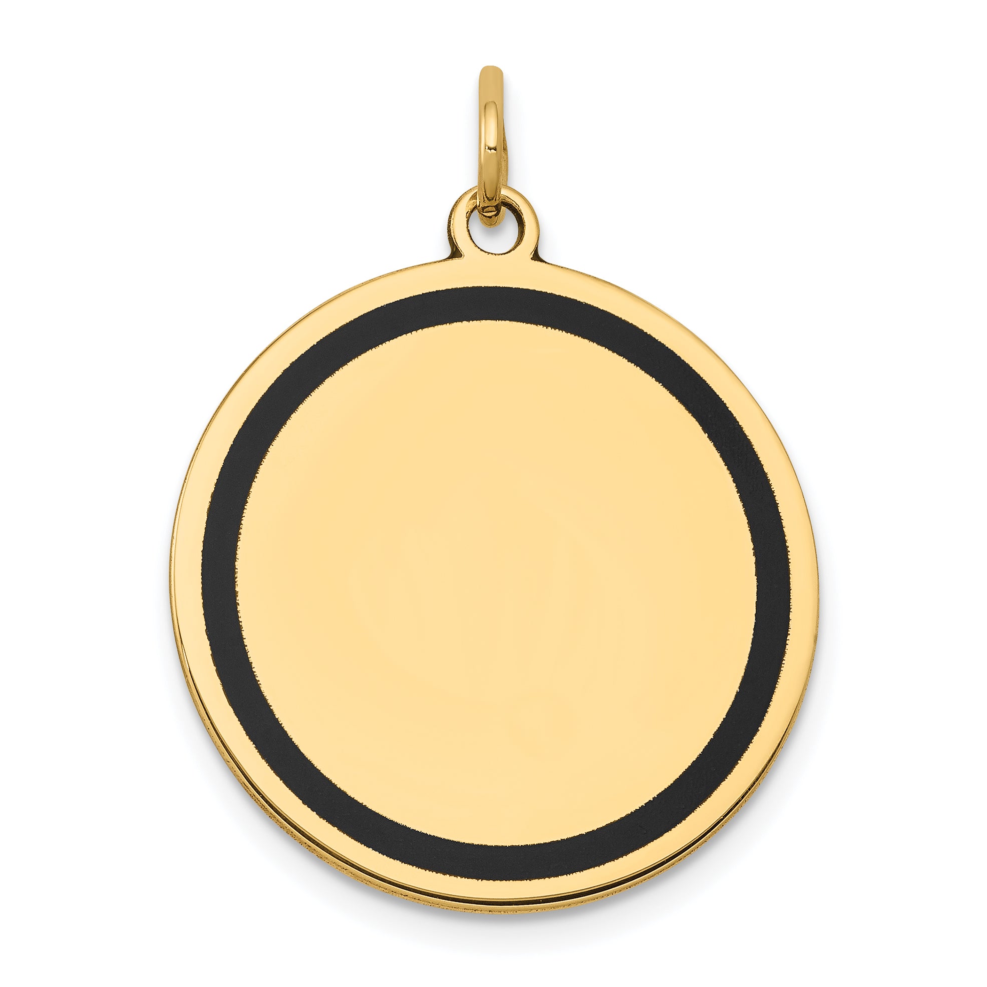 14K w/Enamel .027 Gauge Circular Engravable Disc Charm