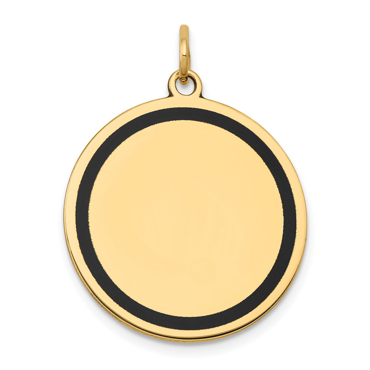 14K w/Enamel .027 Gauge Circular Engravable Disc Charm