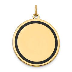 14K w/Enamel .027 Gauge Circular Engravable Disc Charm