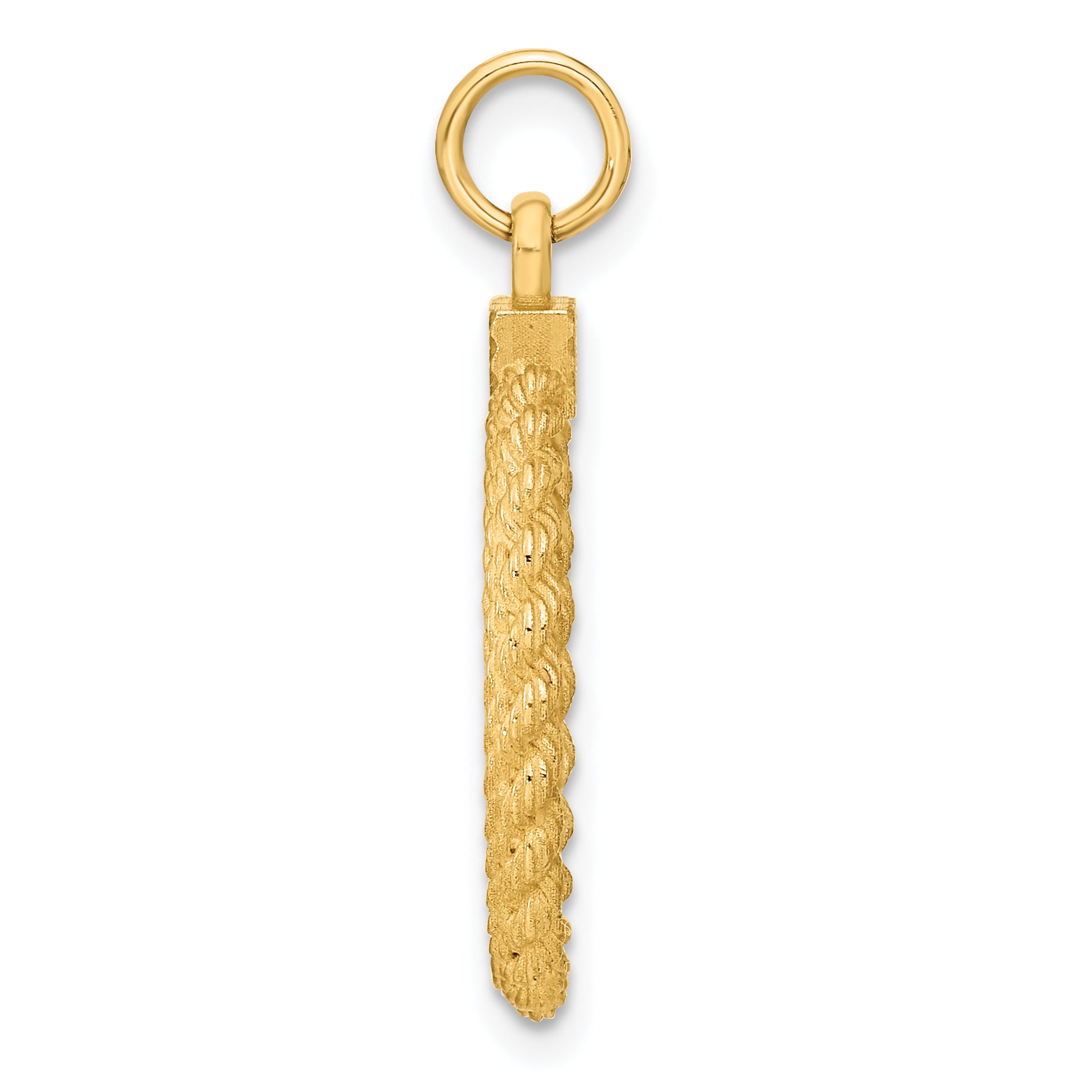 14k Plain .013 Gauge Circular Engravable Disc with Rope Charm Secondary image