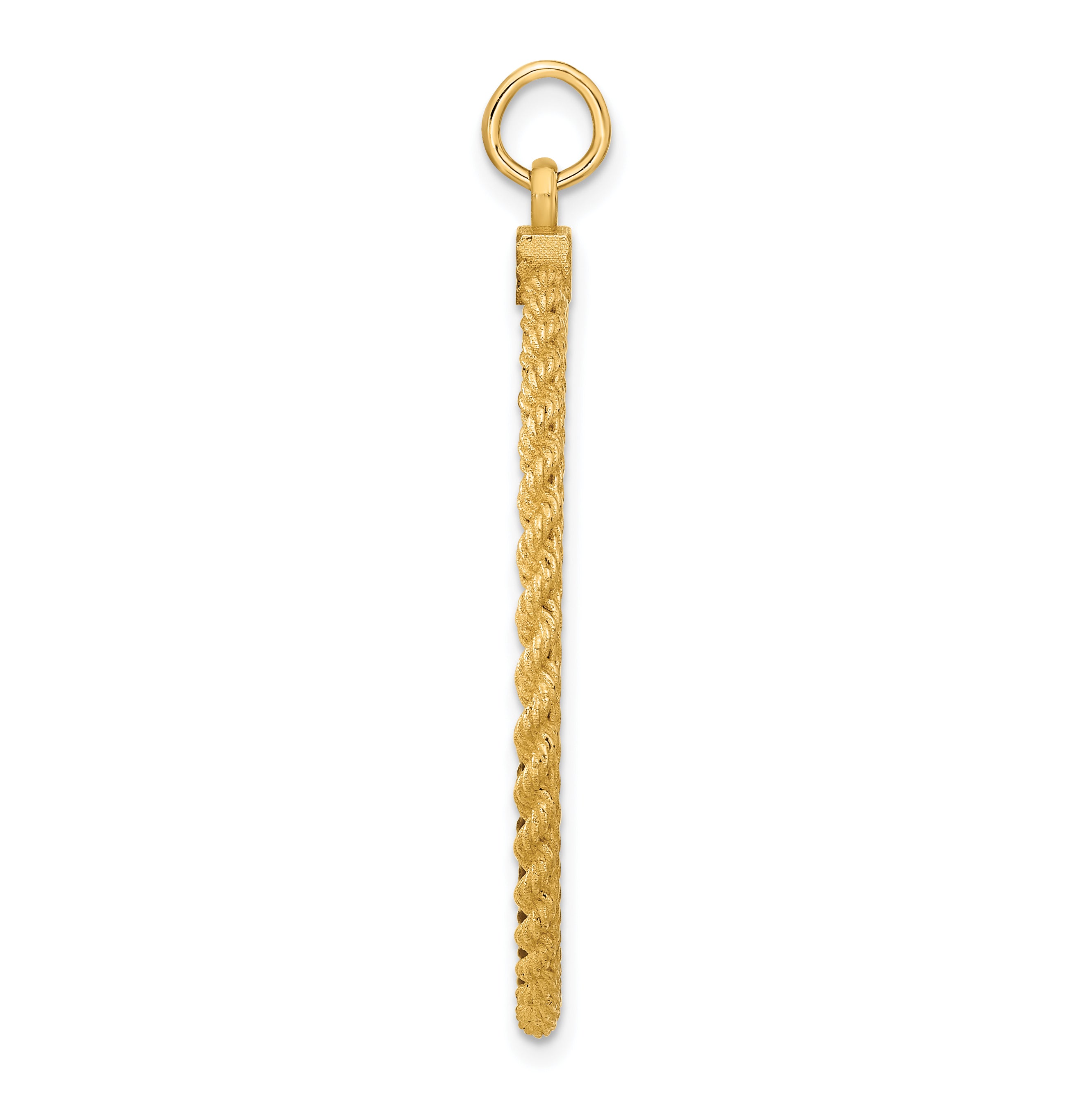 14k Plain .013 Gauge Circular Engravable Disc with Rope Charm Secondary image