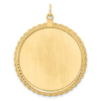 14k Plain .013 Gauge Circular Engravable Disc with Rope Charm