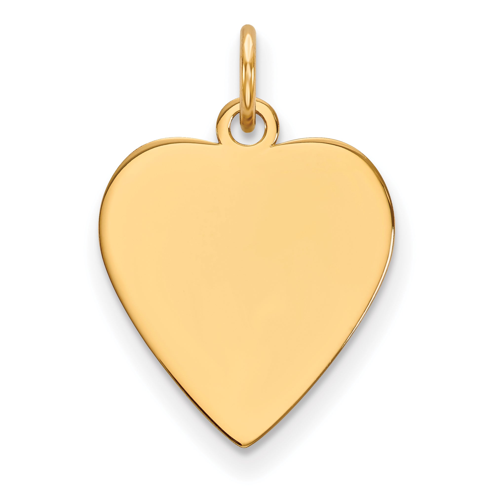 14K Plain .009 Gauge Heart Engravable Disc Charm