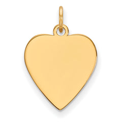 14K Plain .013 Gauge Heart Engravable Disc Charm