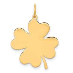 14k Plain .018 Gauge Engravable Clover Disc Charm