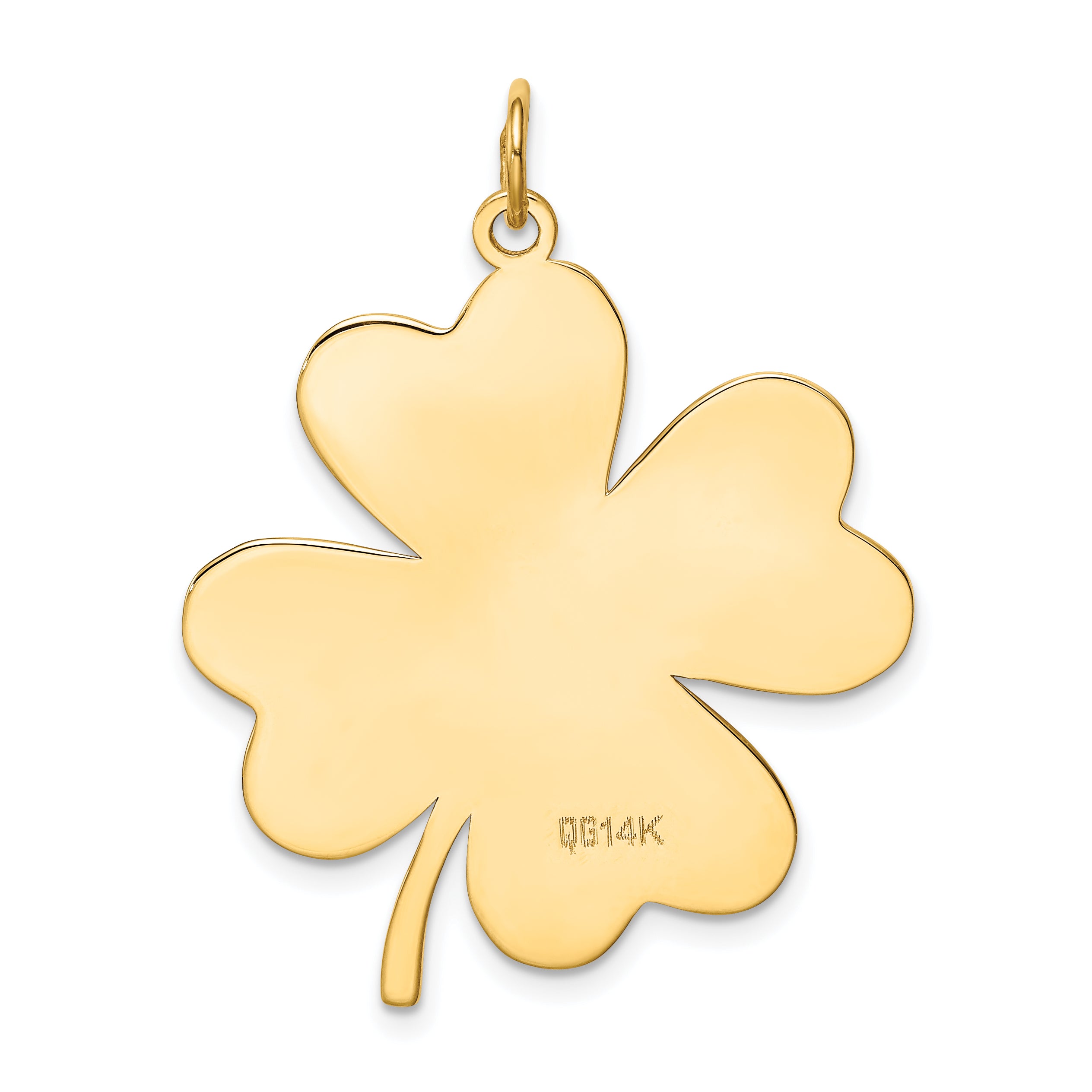 14k Plain .018 Gauge Engravable Clover Disc Charm Secondary image