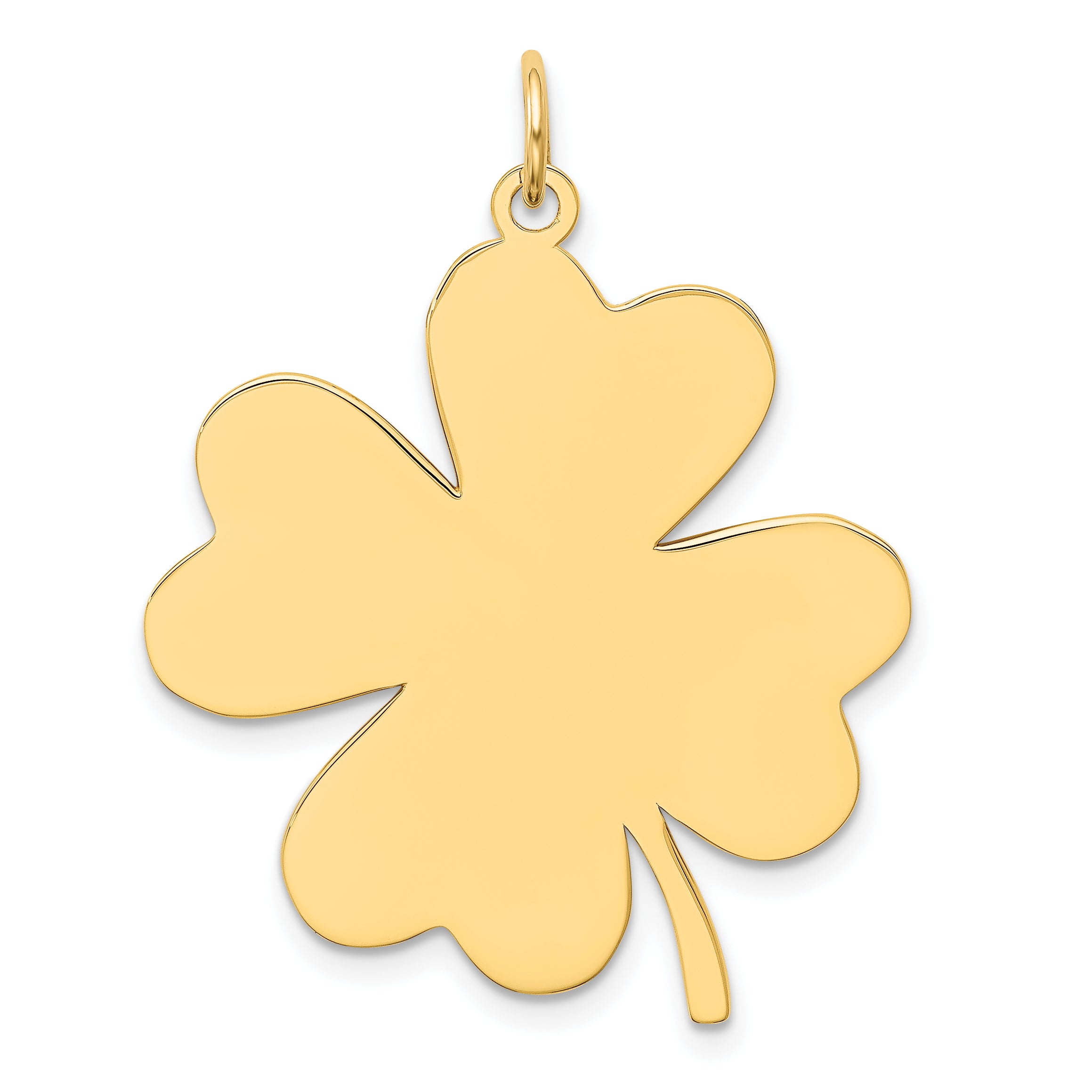 14k Plain .018 Gauge Engravable Clover Disc Charm Main image