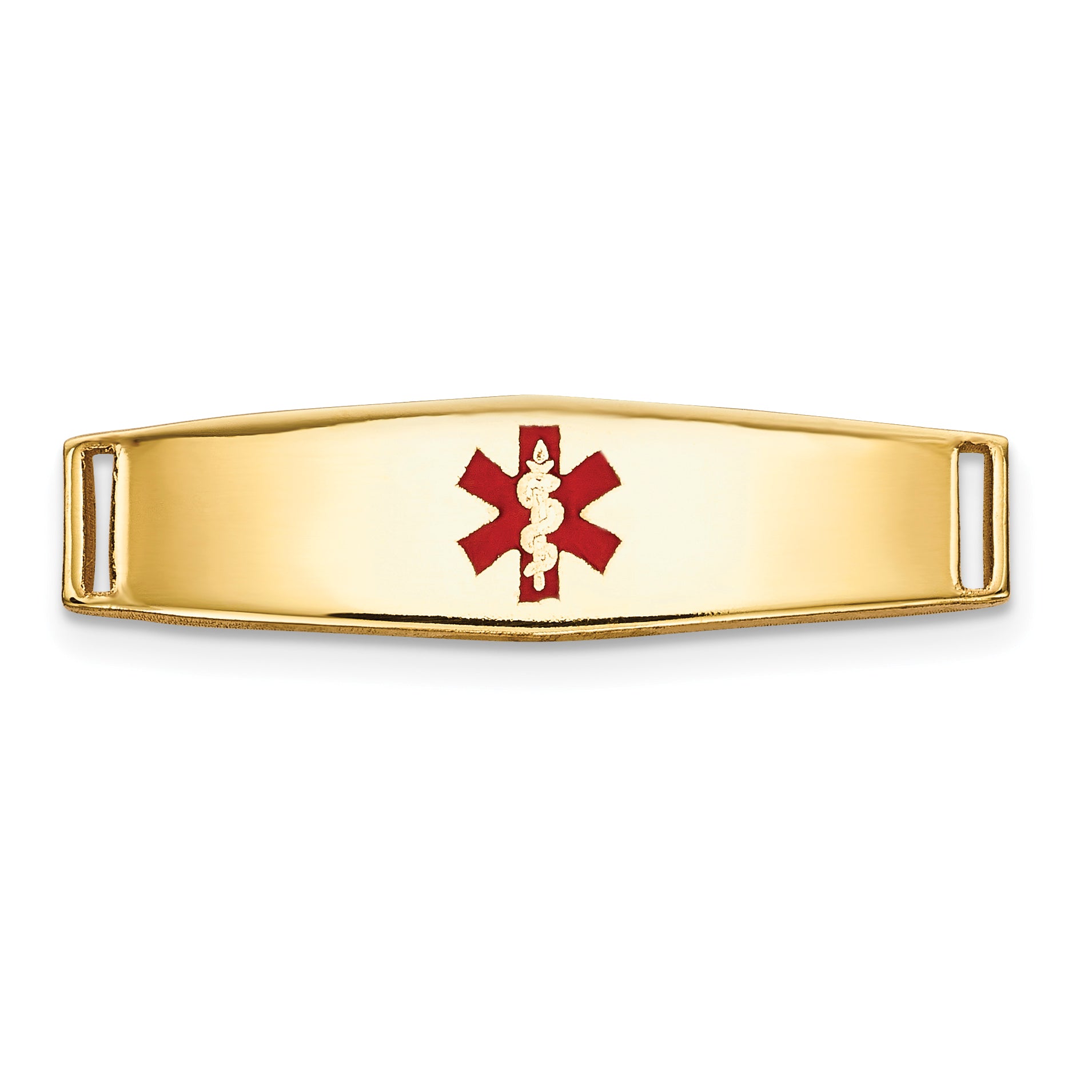 14K Epoxy Enameled Medical ID Ctr Soft Diamond Shape Plate # 813 Main image