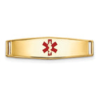 14K Epoxy Enameled Medical ID Ctr Soft Diamond Shape Plate # 813