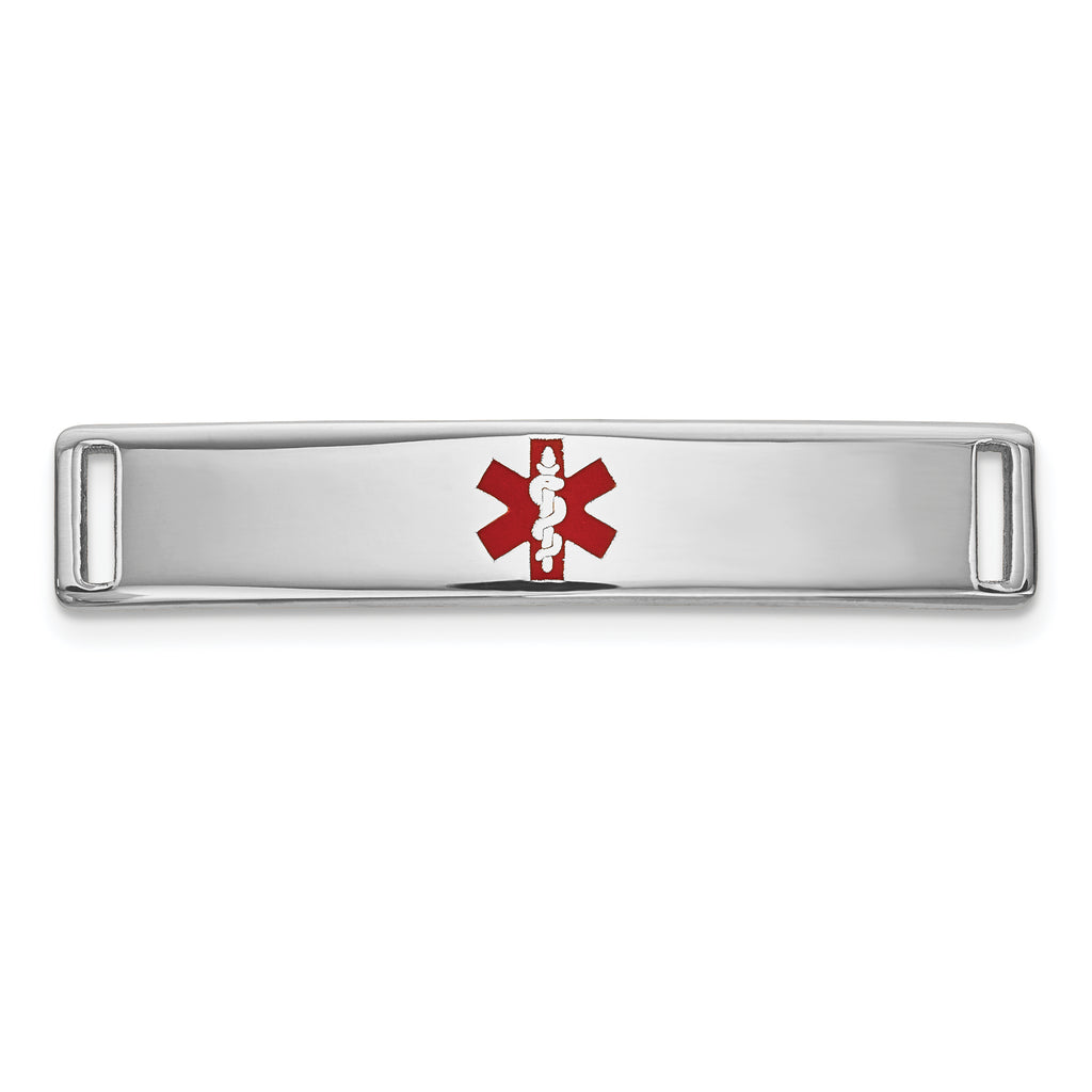 14K WG Epoxy Enameled Medical ID Ctr Plate # 816