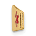 14K Gold Engravable Medical ID Bracelet with Red Enamel