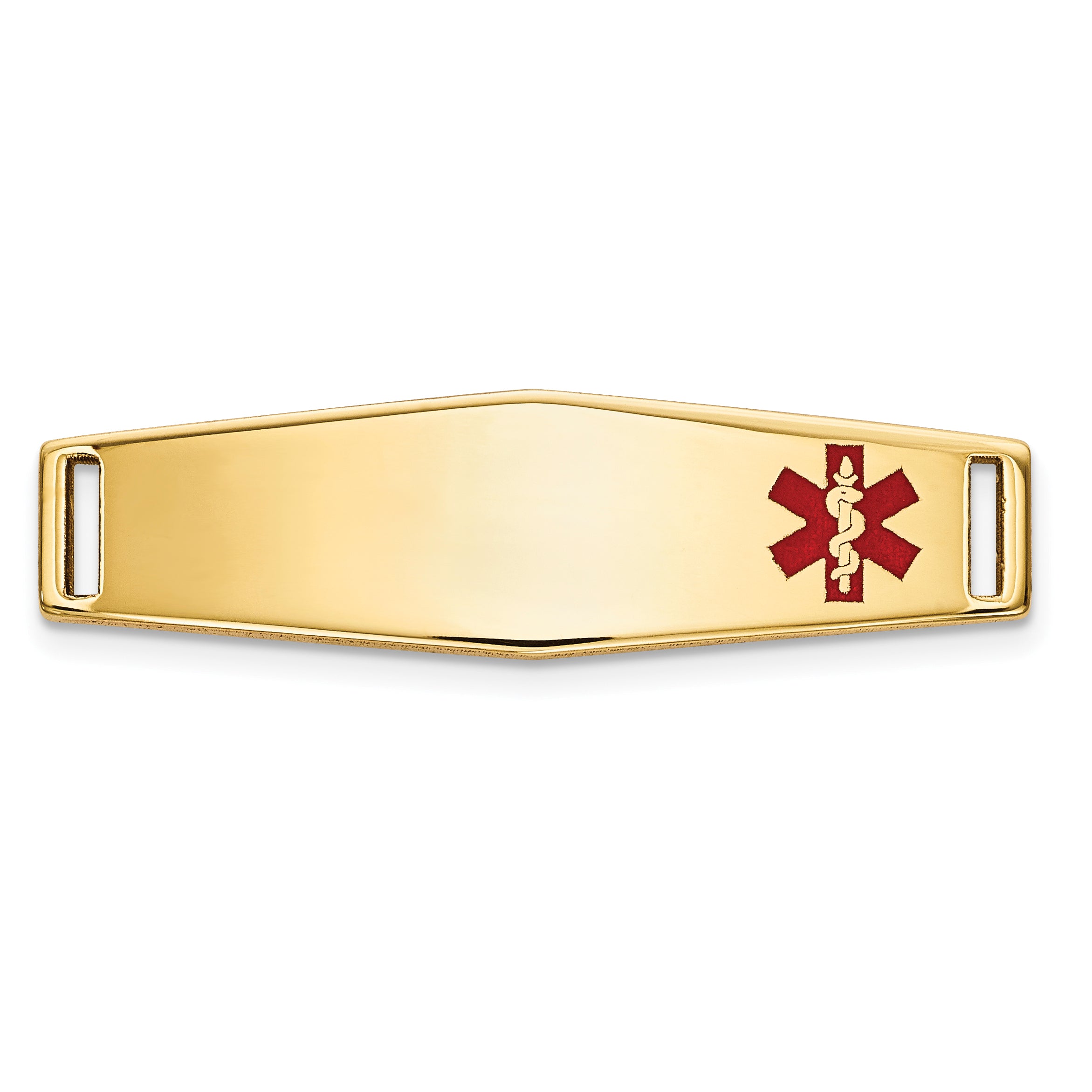 14K Epoxy Enameled Medical ID Off Ctr Soft Diamond Shape Plate # 816 Main image