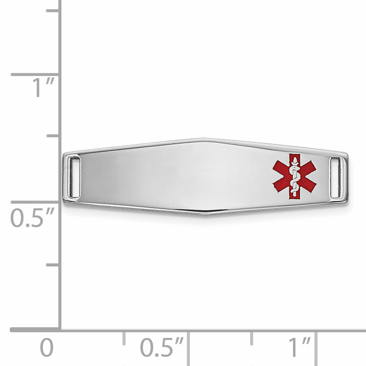 Sophia Jewelers 14K Gold Engravable Medical ID Bracelet with Red Accents