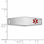 Sophia Jewelers 14K Gold Engravable Medical ID Bracelet with Red Accents