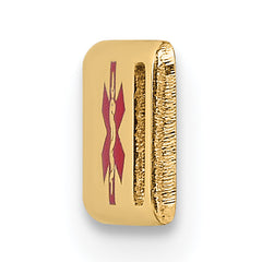 14K Gold Unisex Polished Medical ID Bracelet with Red Enamel