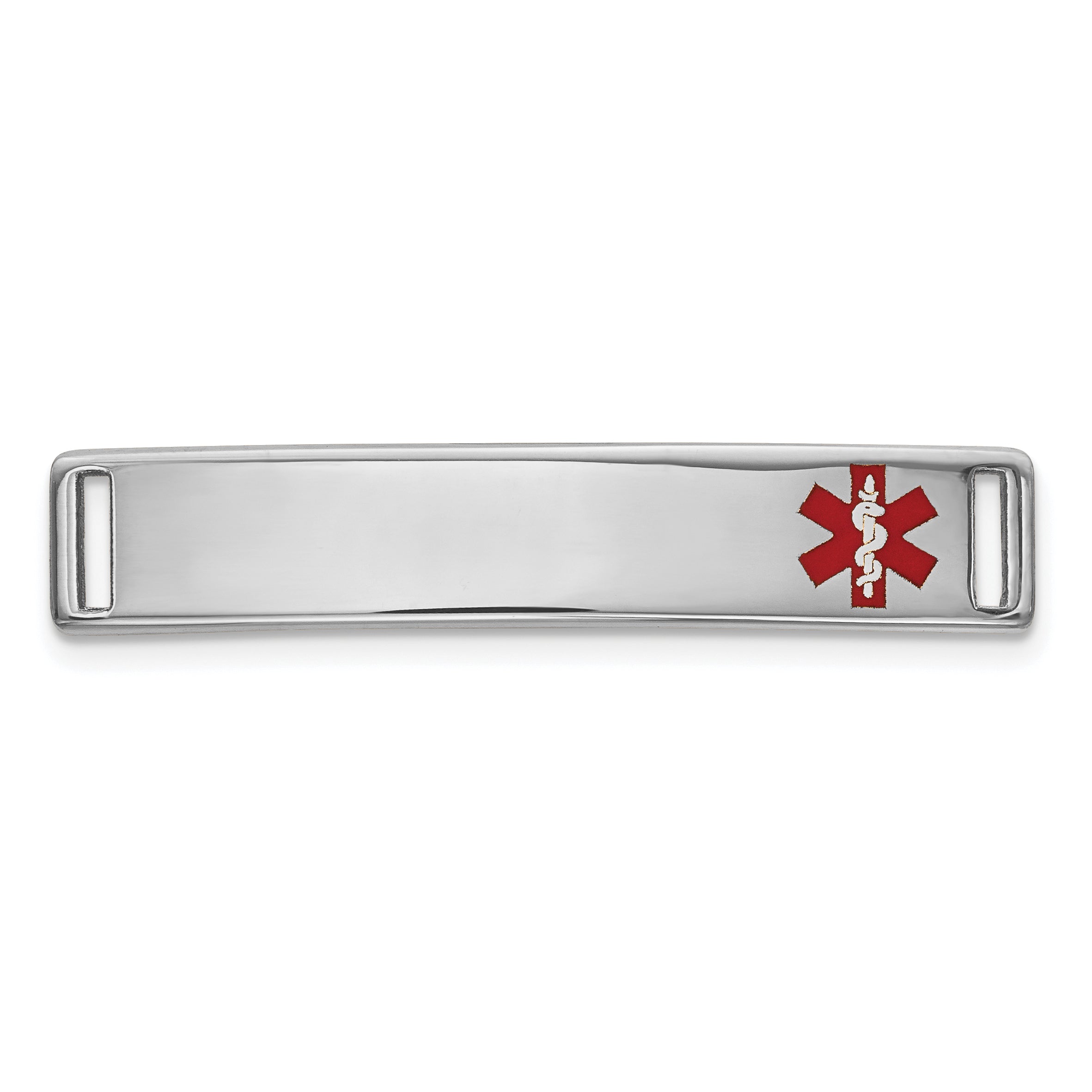 14K WG Epoxy Enameled Medical ID Off Ctr Plate # 816 Main image