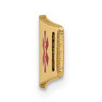 14K Gold Medical ID Bracelet with Red Enamel Engravable Plate