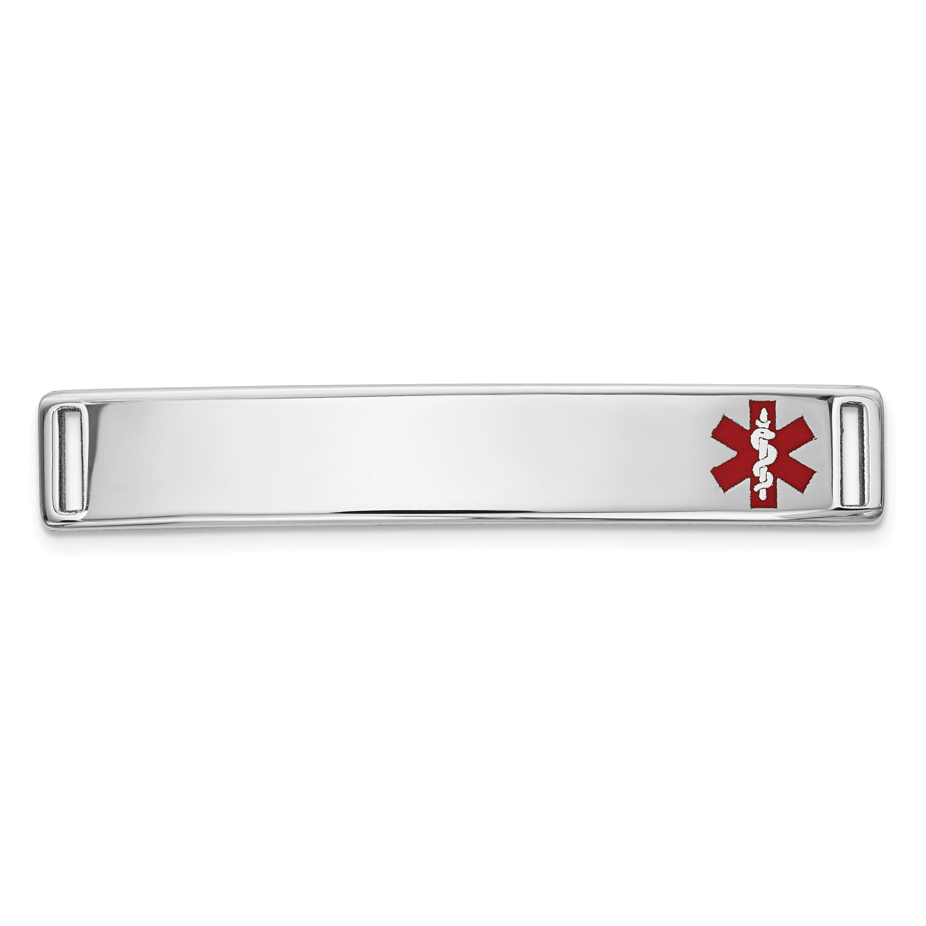 14K WG Epoxy Enameled Medical ID Off Ctr Plate # 817 Main image