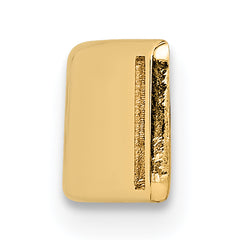 14K Gold Medical ID Bracelet with Polished Engravable Red Enamel Plate