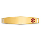 14K Epoxy Enameled Medical ID Off Ctr Soft Diamond Shape Plate # 818