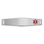14K WG Epoxy Enameled Medical ID Off Ctr Soft Diamond Shape Plate # 818