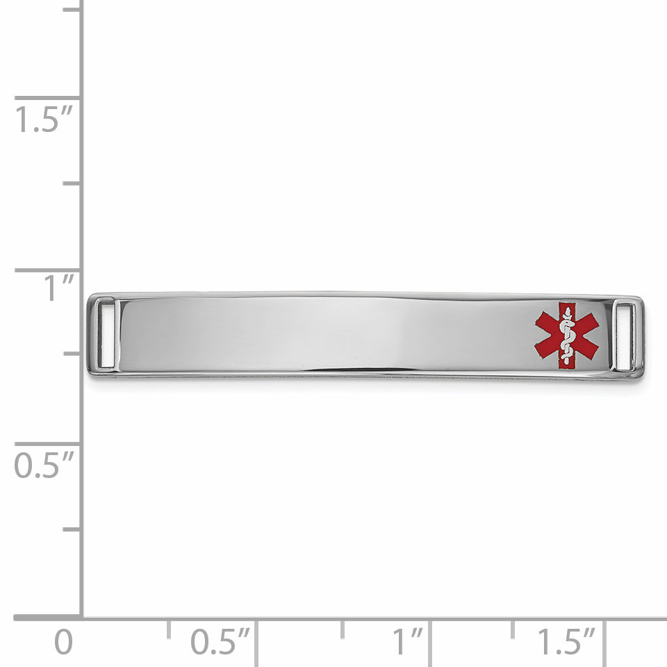 14K White Gold Engravable Polished Medical ID Bracelet Unisex