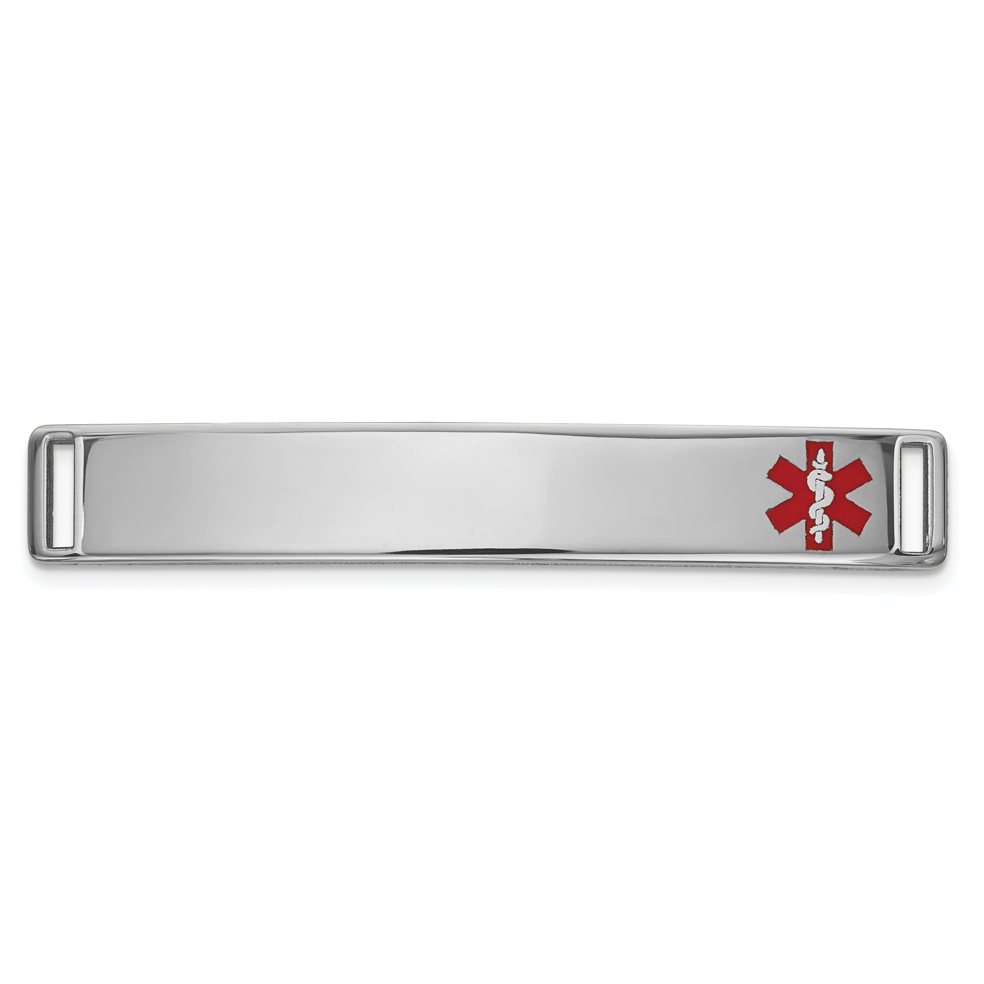 14K WG Epoxy Enameled Medical ID Off Ctr Plate # 818 Main image