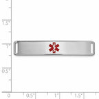 14K White Gold Medical ID Bracelet with Polished Enamel Accents