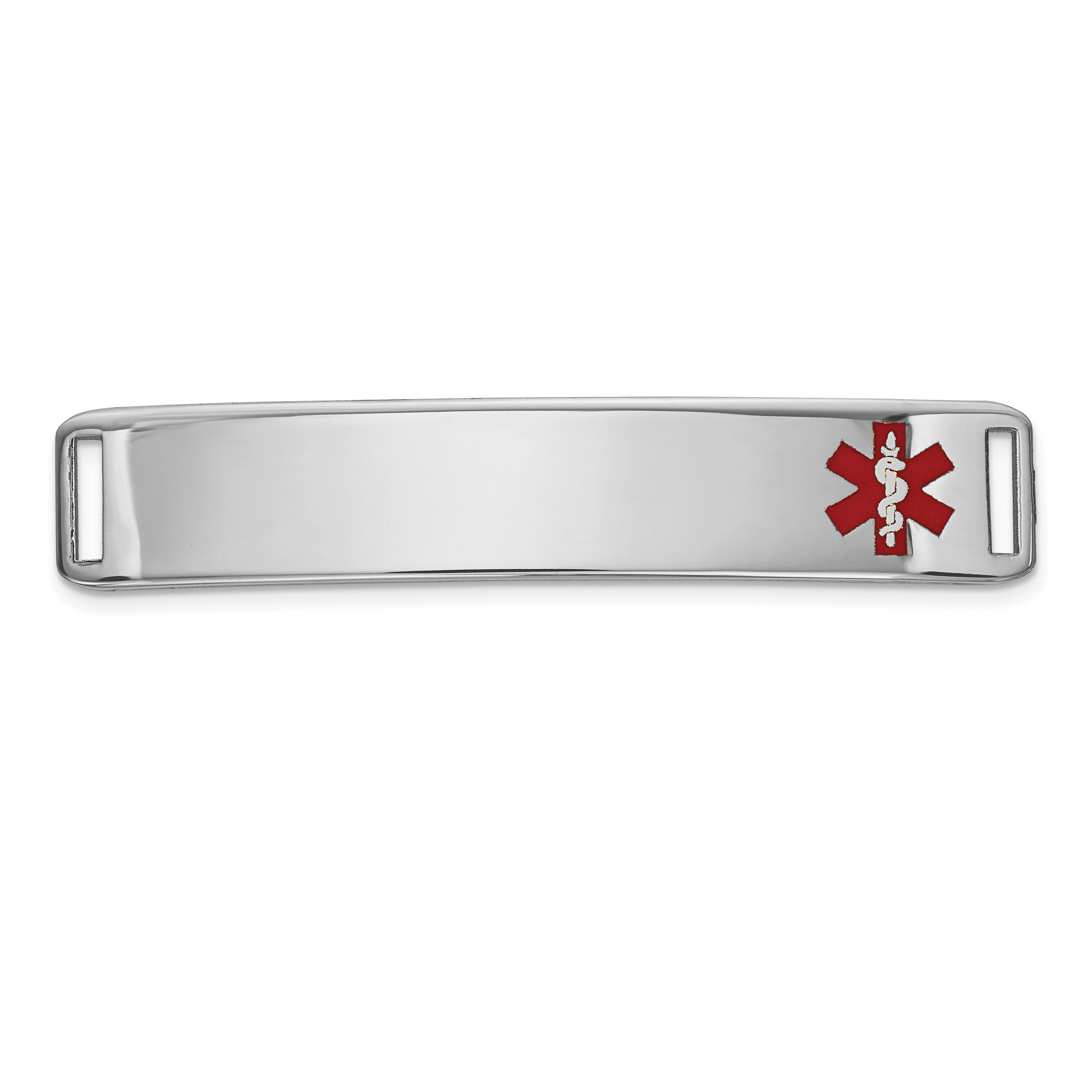 14K WG Epoxy Enameled Medical ID Off Ctr Plate # 819 Main image
