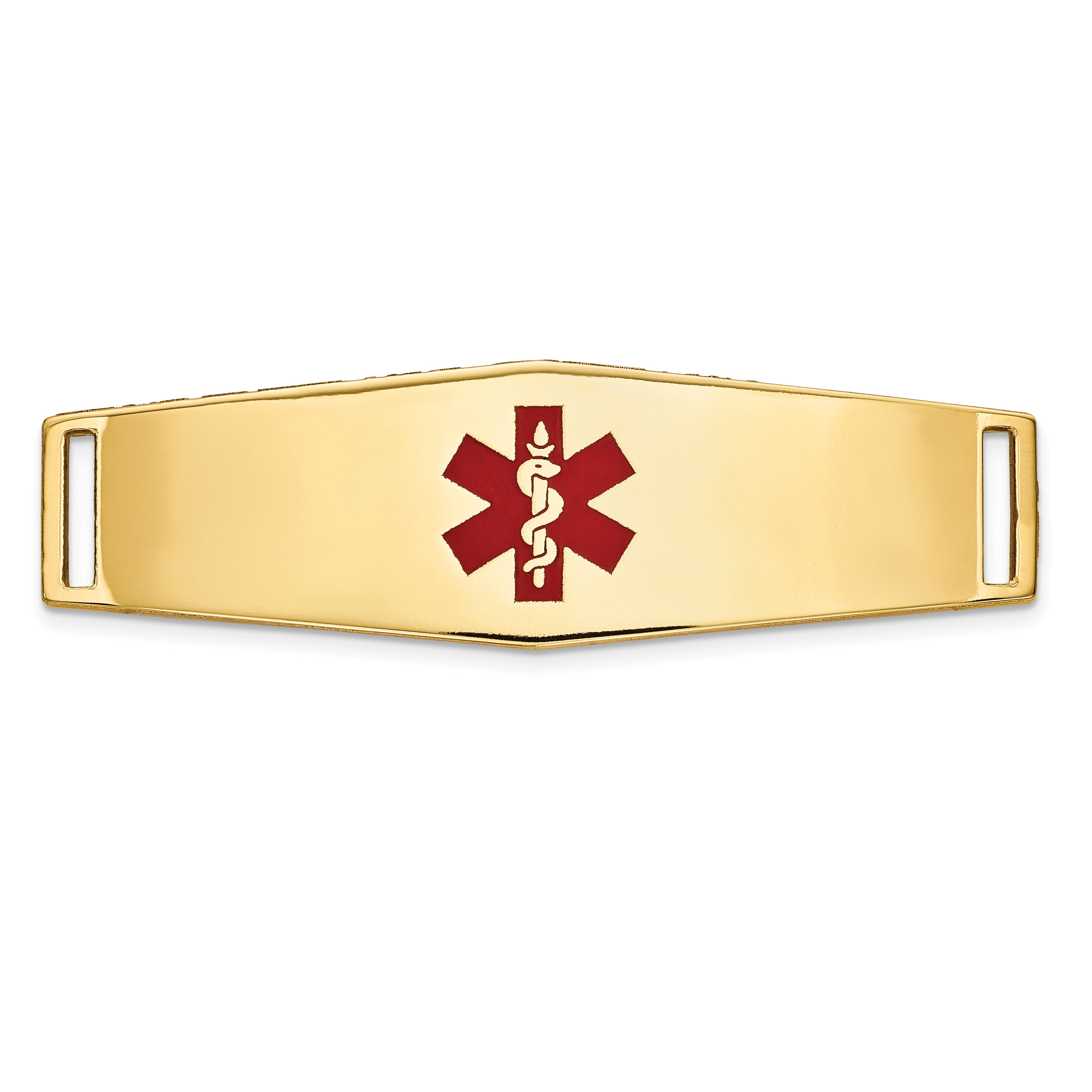 14K Epoxy Enameled Medical ID Ctr Soft Diamond Shape Plate # 820 Main image