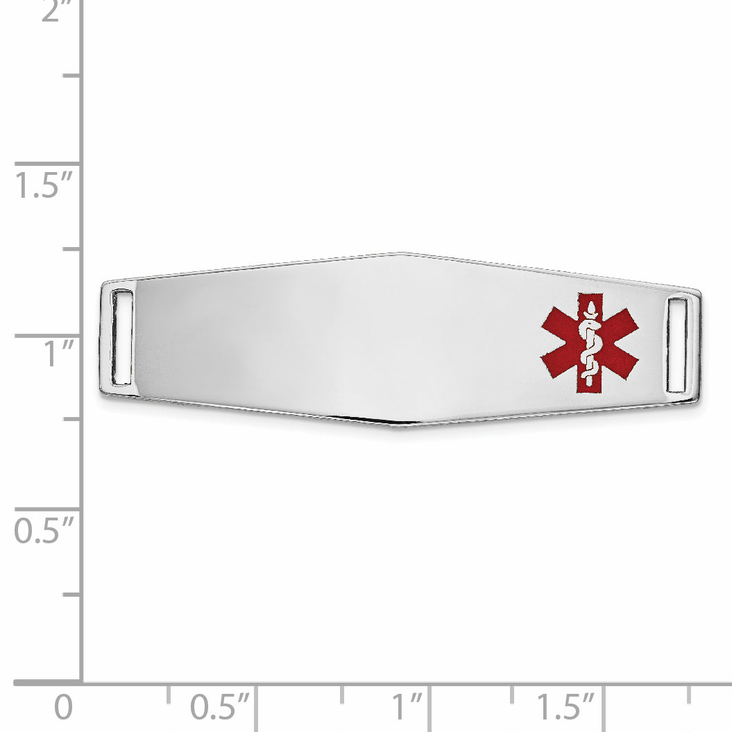 14K White Gold Enamel Medical ID Bracelet with Engraving Option Secondary image