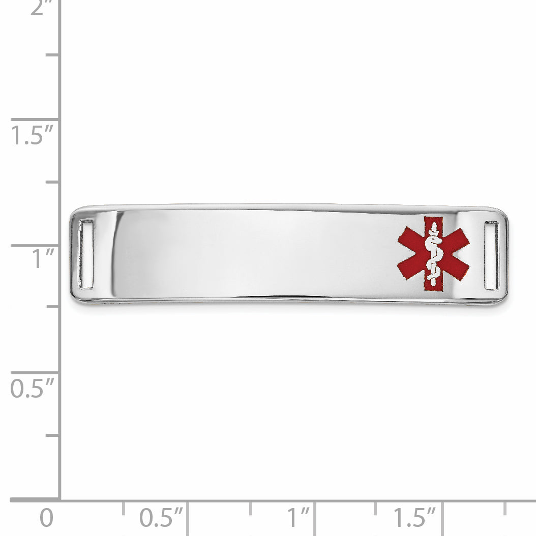14K Gold Unisex Medical ID Bracelet with Polished Engravable Plate