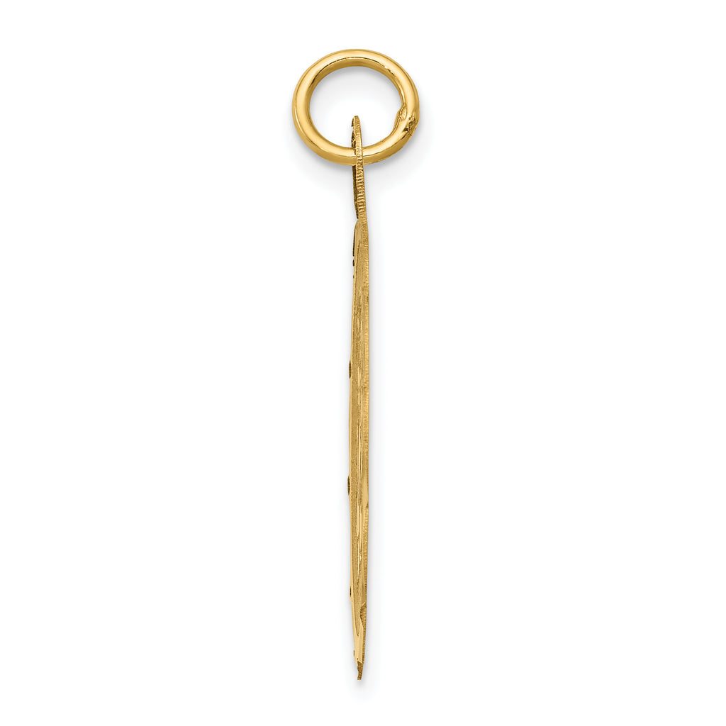 14k Girl Head on .011 Gauge Engravable Scalloped Disc Charm