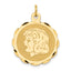 14k Girl Head on .011 Gauge Engravable Scalloped Disc Charm